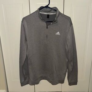 Adidas Gray Quarter-Zip Golf Pullover